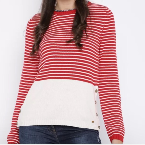 Superdry Sweaters - Superdry Women's Red & White Striped Sweater